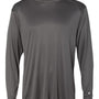 Badger Mens Ultimate SoftLock Moisture Wicking Long Sleeve Crewneck T-Shirt - Graphite Grey - NEW