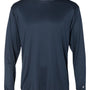 Badger Mens Ultimate SoftLock Moisture Wicking Long Sleeve Crewneck T-Shirt - Navy Blue - NEW