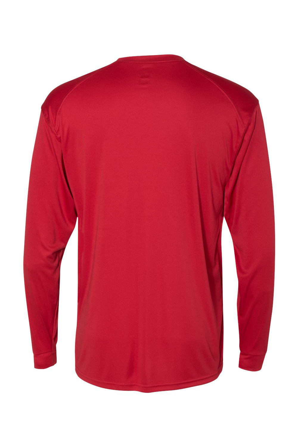 Badger 4004 Mens Ultimate SoftLock Moisture Wicking Long Sleeve Crewneck T-Shirt Red Flat Back