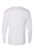 Badger 4004 Mens Ultimate SoftLock Moisture Wicking Long Sleeve Crewneck T-Shirt White Flat Back