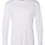 Badger Mens Ultimate SoftLock Moisture Wicking Long Sleeve Crewneck T-Shirt - White - NEW