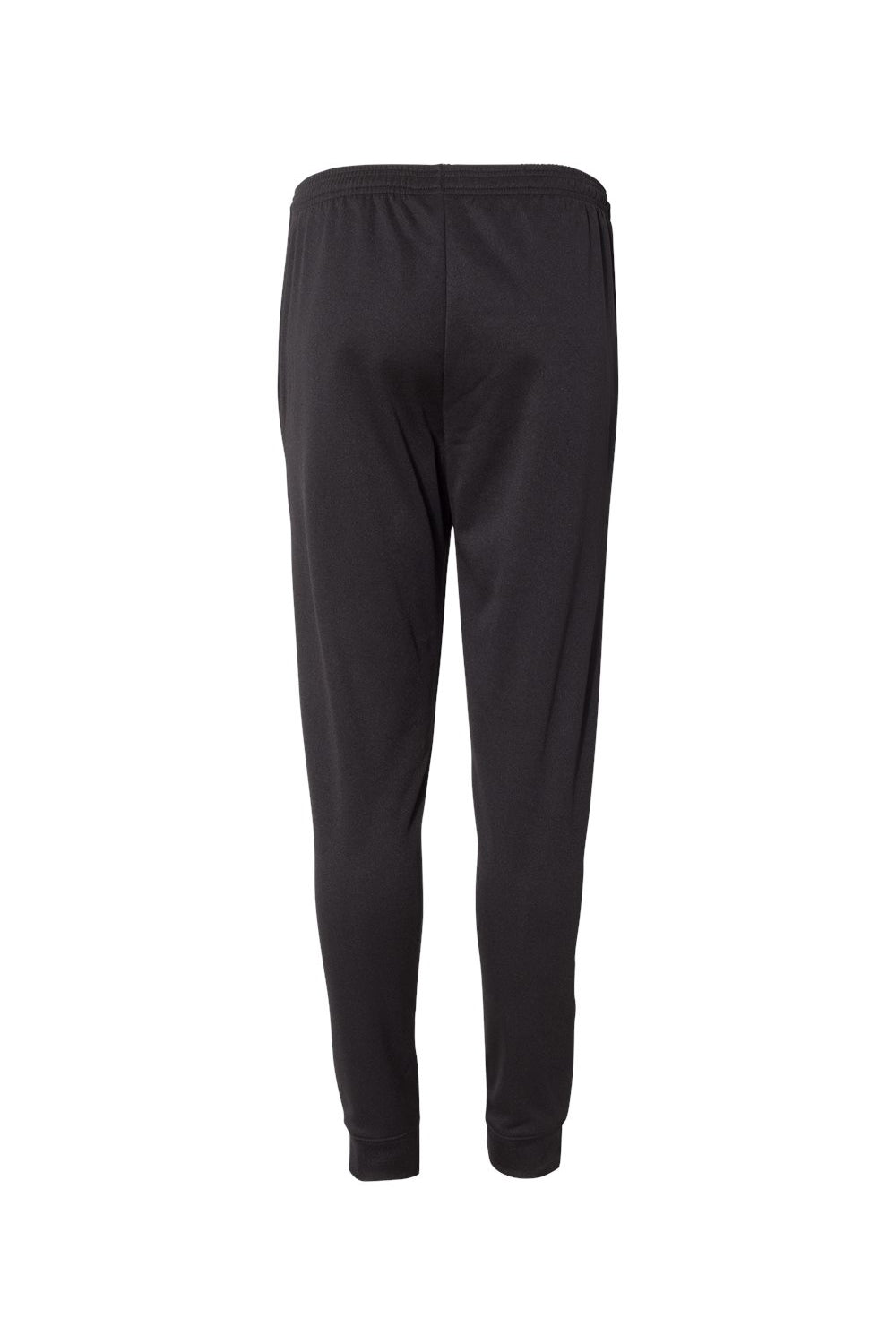 Badger 1475 Mens Performance Moisture Wicking Fleece Jogger Sweatpants w/ Pockets Black Flat Back