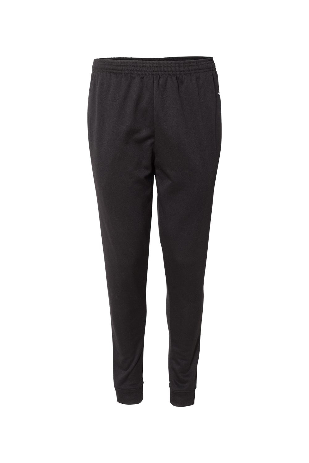 Badger 1475 Mens Performance Moisture Wicking Fleece Jogger Sweatpants w/ Pockets Black Flat Front