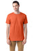 Hanes 5280 Mens Essential-T Short Sleeve Crewneck T-Shirt Texas Orange Model Front