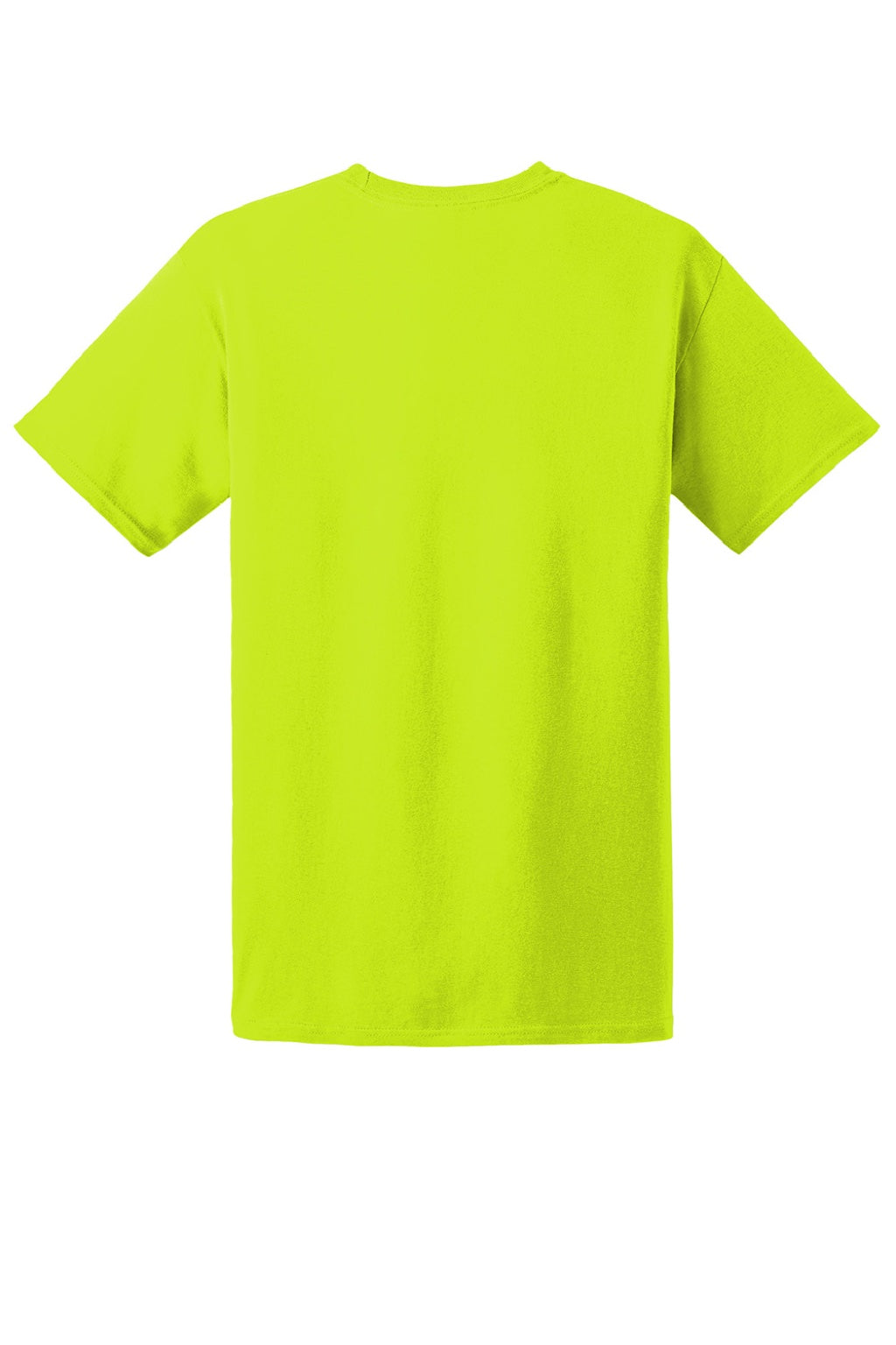 Hanes 5280 Mens Essential-T Short Sleeve Crewneck T-Shirt Safety Green Flat Back