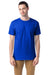 Hanes 5280 Mens Essential-T Short Sleeve Crewneck T-Shirt Athletic Royal Blue Model Front