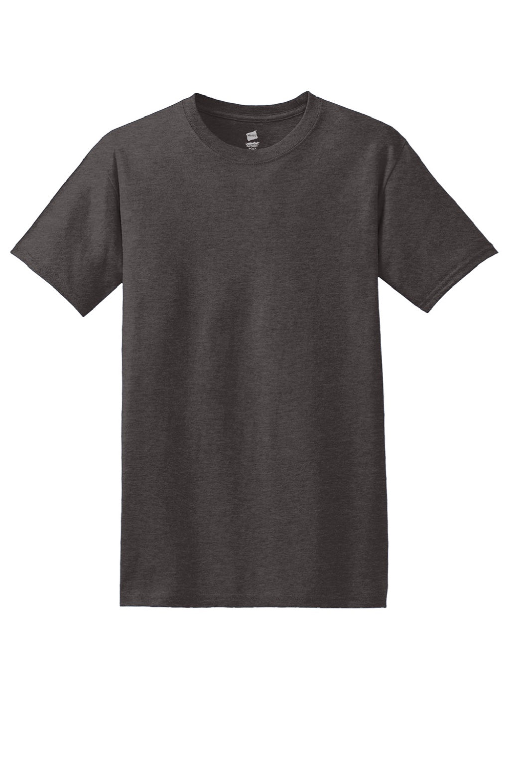 Hanes 5280 Mens Essential-T Short Sleeve Crewneck T-Shirt Heather Charcoal Grey Flat Front