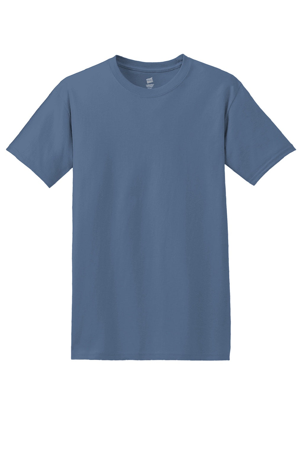 Hanes 5280 Mens Essential-T Short Sleeve Crewneck T-Shirt Denim Blue Flat Front