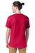 Hanes 5280 Mens Essential-T Short Sleeve Crewneck T-Shirt Athletic Crimson Red Model Back