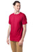 Hanes 5280 Mens Essential-T Short Sleeve Crewneck T-Shirt Athletic Crimson Red Model 3Q
