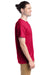 Hanes 5280 Mens Essential-T Short Sleeve Crewneck T-Shirt Athletic Crimson Red Model Side