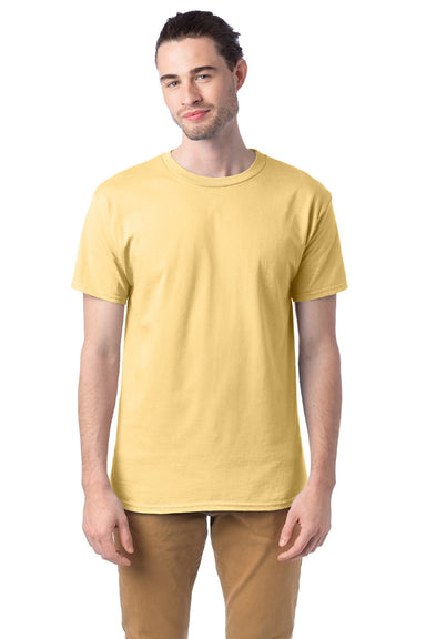 Hanes 5280 Mens Essential-T Short Sleeve Crewneck T-Shirt Athletic Gold Model Front