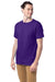 Hanes 5280 Mens Essential-T Short Sleeve Crewneck T-Shirt Athletic Purple Model 3Q