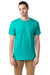 Hanes 5280 Mens Essential-T Short Sleeve Crewneck T-Shirt Athletic Teal Green Model Front