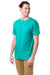 Hanes 5280 Mens Essential-T Short Sleeve Crewneck T-Shirt Athletic Teal Green Model 3Q