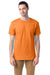 Hanes 5280 Mens Essential-T Short Sleeve Crewneck T-Shirt Tennessee Orange Model Front