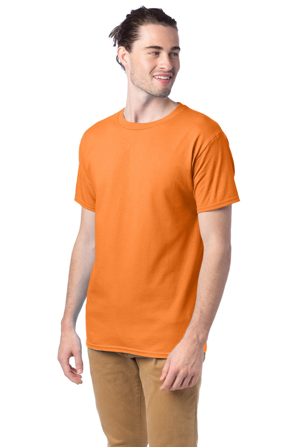 Hanes 5280 Mens Essential-T Short Sleeve Crewneck T-Shirt Tennessee Orange Model 3Q