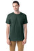 Hanes 5280 Mens Essential-T Short Sleeve Crewneck T-Shirt Athletic Dark Green Model Front