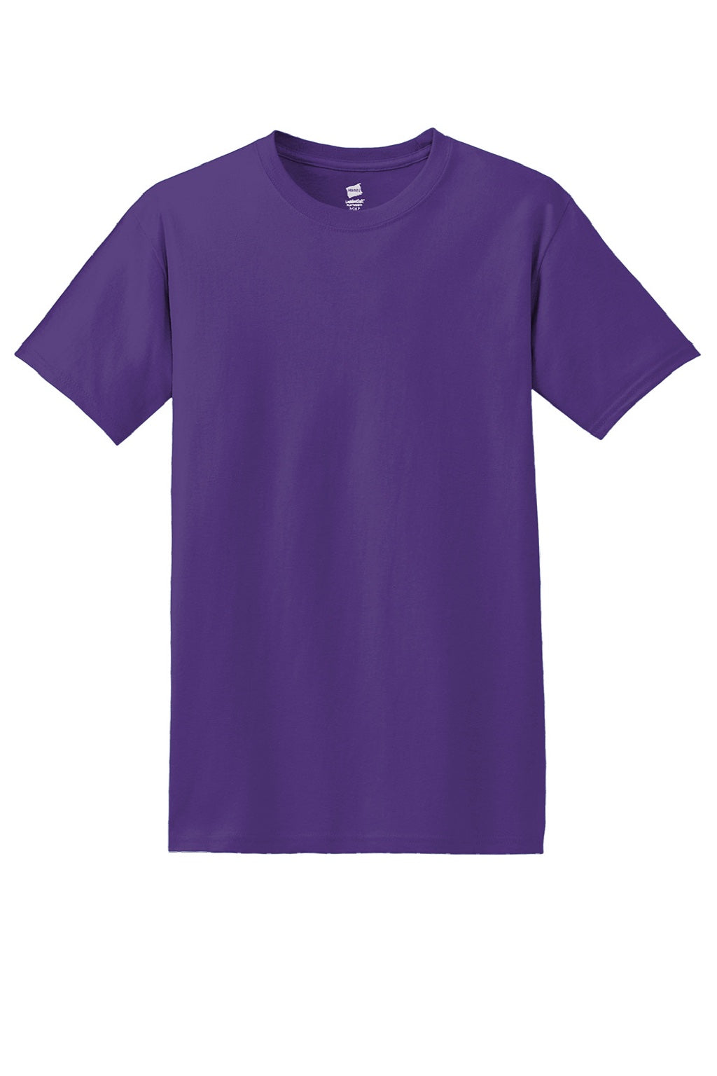 Hanes 5280 Mens Essential-T Short Sleeve Crewneck T-Shirt Purple Flat Front