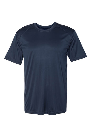 Badger 4020 Mens Ultimate SoftLock Moisture Wicking Short Sleeve Crewneck T-Shirt Navy Blue Flat Front