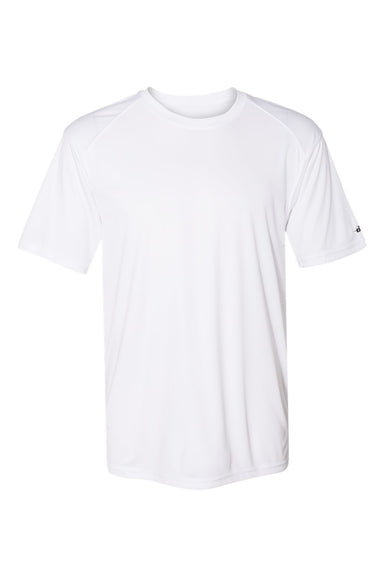 Badger 4020 Mens Ultimate SoftLock Moisture Wicking Short Sleeve Crewneck T-Shirt White Flat Front