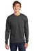 Hanes 5286 Mens Essential-T Long Sleeve Crewneck T-Shirt Heather Charcoal Grey Model Front