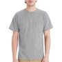 Hanes Mens Essential Short Sleeve Crewneck T-Shirt w/ Pocket - Light Steel Grey - NEW