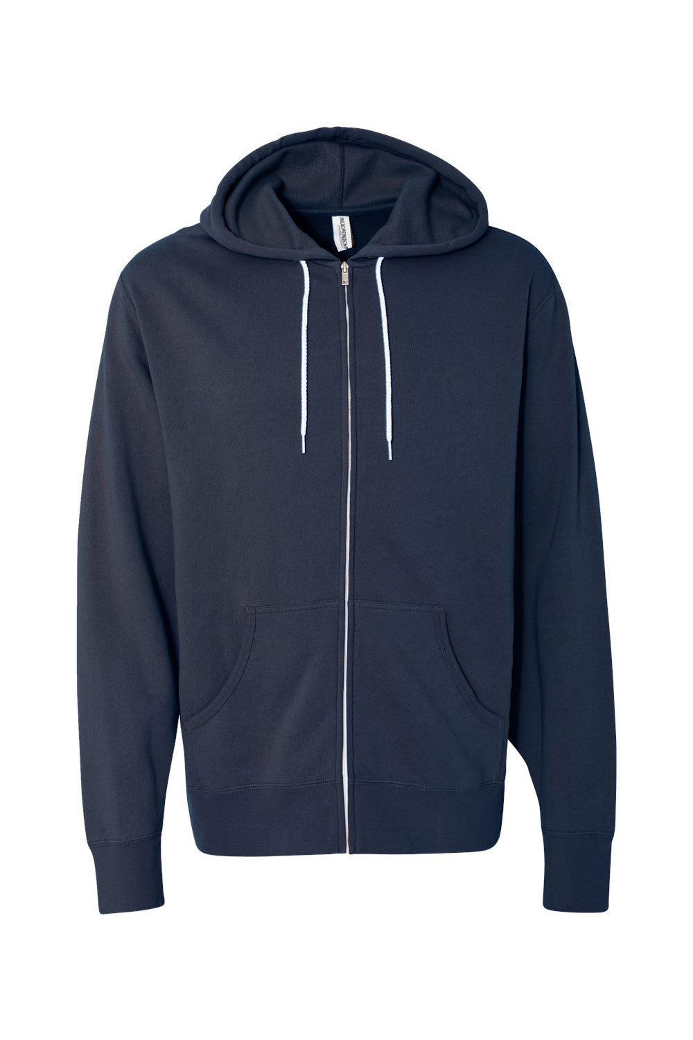 Independent Trading Co. AFX90UNZ Mens Full Zip Hooded Sweatshirt Hoodie Slate Blue Flat Front