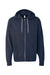 Independent Trading Company AFX90UNZ Mens Full Zip Hooded Sweatshirt Hoodie w/ Pockets Slate Blue Flat Front