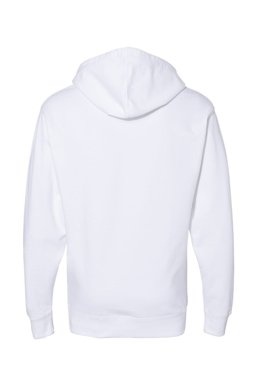 Independent Trading Company SS4500 Mens Hooded Sweatshirt Hoodie w/ Pouch Pocket White Flat Back