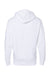 Independent Trading Company SS4500 Mens Hooded Sweatshirt Hoodie w/ Pouch Pocket White Flat Back