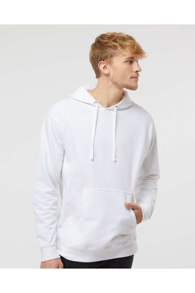Independent Trading Co. SS4500 Mens Hooded Sweatshirt Hoodie White Model Front