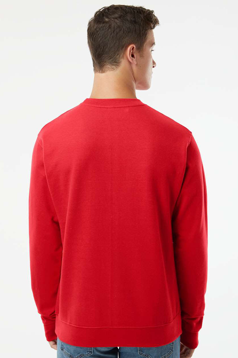 Independent Trading Company SS3000 Mens Crewneck Sweatshirt Red Model Back