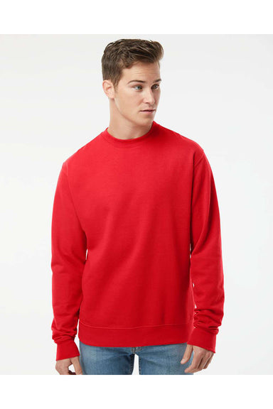 Independent Trading Co. SS3000 Mens Crewneck Sweatshirt Red Model Front