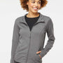 Independent Trading Company Womens Poly Tech Full Zip Track Jacket - Heather Gunmetal Grey