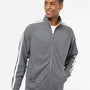 Independent Trading Co. Mens Poly Tech Full Zip Track Jacket - Heather Gunmetal Grey - NEW