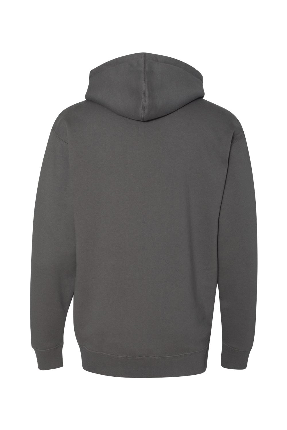 Independent Trading Company IND4000 Mens Hooded Sweatshirt Hoodie w/ Pouch Pocket Charcoal Grey Flat Back