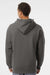 Independent Trading Company IND4000 Mens Hooded Sweatshirt Hoodie w/ Pouch Pocket Charcoal Grey Model Back
