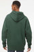 Independent Trading Company IND4000 Mens Hooded Sweatshirt Hoodie w/ Pouch Pocket Alpine Green Model Back