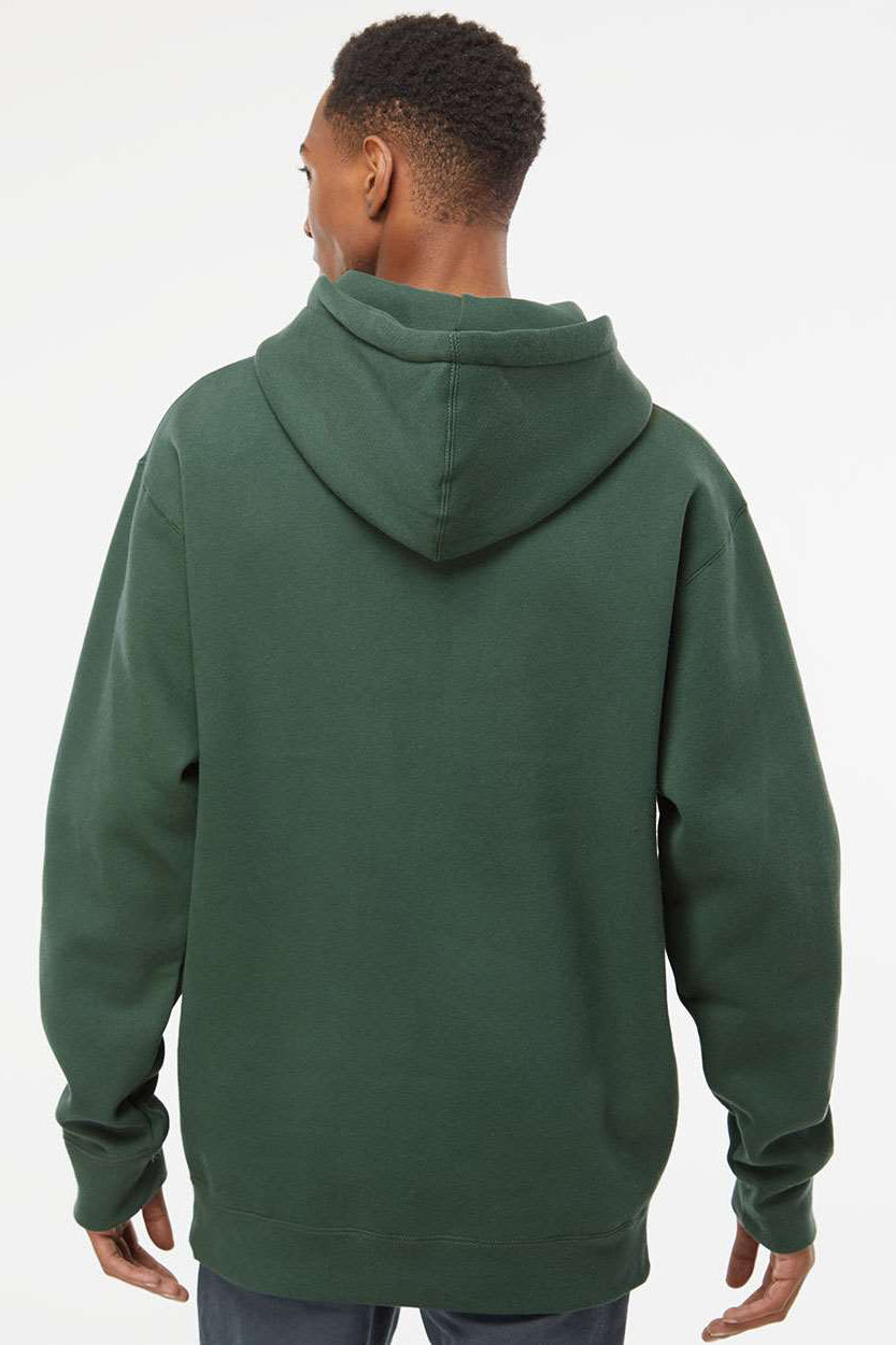 Independent Trading Company IND4000 Mens Hooded Sweatshirt Hoodie w/ Pouch Pocket Alpine Green Model Back