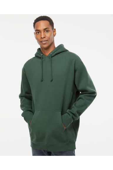 Independent Trading Co. IND4000 Mens Hooded Sweatshirt Hoodie Alpine Green Model Front