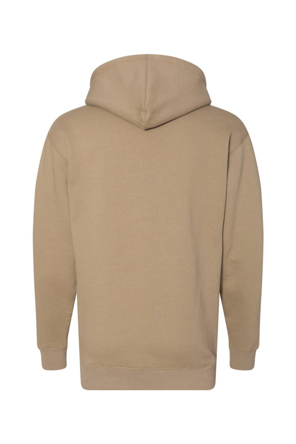 Independent Trading Company IND4000 Mens Hooded Sweatshirt Hoodie w/ Pouch Pocket Sandstone Brown Flat Back