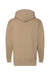 Independent Trading Company IND4000 Mens Hooded Sweatshirt Hoodie w/ Pouch Pocket Sandstone Brown Flat Back