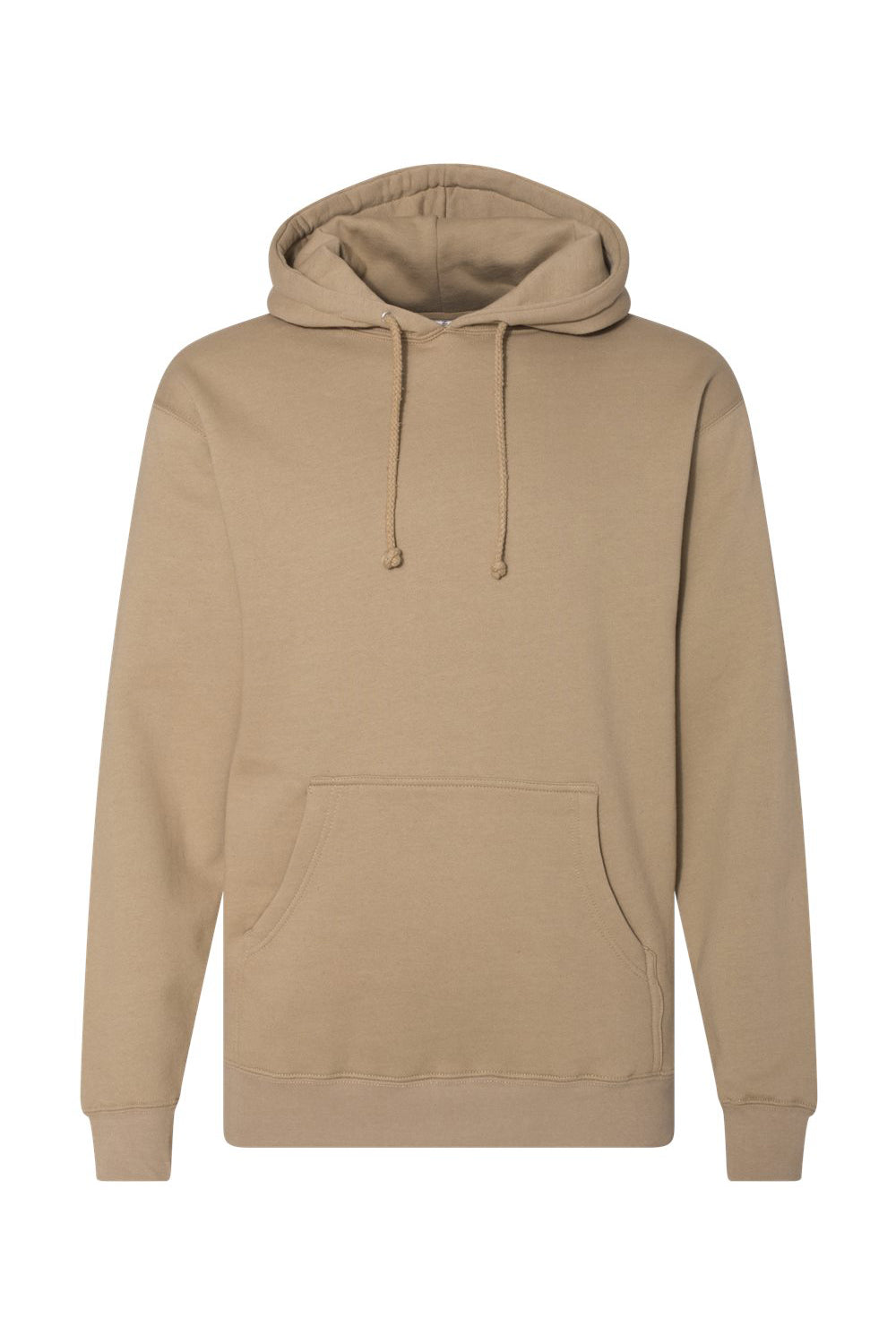 Independent Trading Company IND4000 Mens Hooded Sweatshirt Hoodie w/ Pouch Pocket Sandstone Brown Flat Front