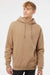 Independent Trading Company IND4000 Mens Hooded Sweatshirt Hoodie w/ Pouch Pocket Sandstone Brown Model Front
