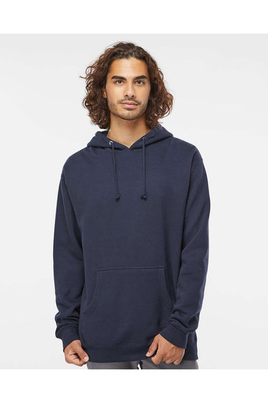 Independent Trading Co. IND4000 Mens Hooded Sweatshirt Hoodie Slate Blue Model Front