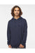 Independent Trading Co. IND4000 Mens Hooded Sweatshirt Hoodie Slate Blue Model Front