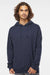Independent Trading Company IND4000 Mens Hooded Sweatshirt Hoodie w/ Pouch Pocket Slate Blue Model Front