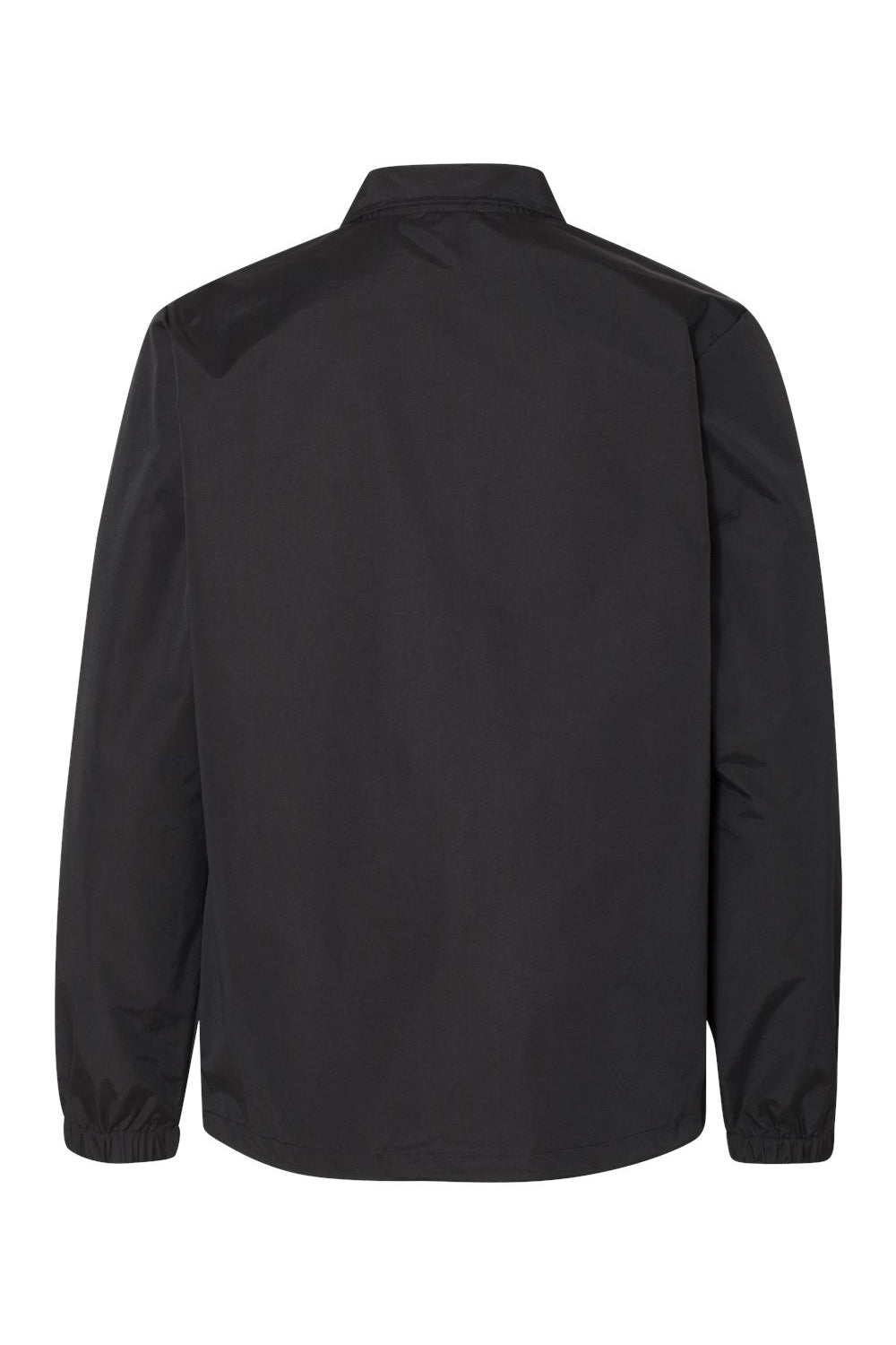 Independent Trading Company EXP99CNB Mens Water Resistant Snap Down Coaches Jacket Black Flat Back