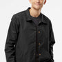 Independent Trading Company Mens Water Resistant Snap Down Coaches Jacket - Black